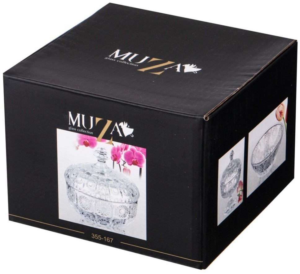 Конфетница с крышкой "muza crystal" 250 мл. 11,5*11,5 см. высота=11 см. Lefard (355-167)