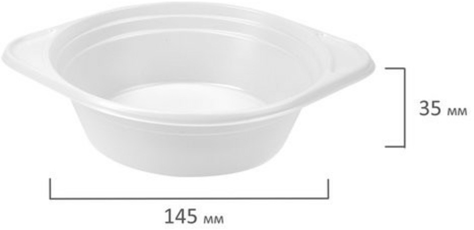 Тарелки одноразовые суповые Лайма Бюджет 0,5 л 100 шт 600944 (5) (87178)
