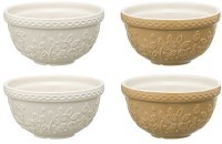 Набор из 4 пиал кремового/бежевого цветов с рельефным узором Ягоды Тайги из коллекции russian north, 130 мл (75208)