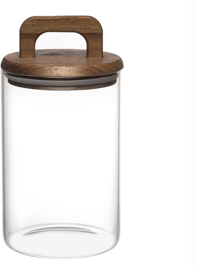 Банка для хранения стеклянная с крышкой из акации hanle, 1,1 л (75863)