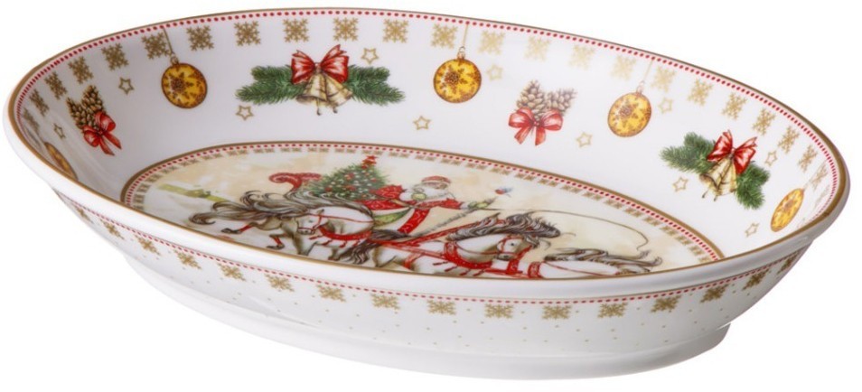 Блюдо lefard "тройка" овальное 25*19,5*4,5 см белое (85-1648-1)