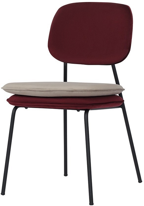 Стул pea, велюр, бордовый/бежевый (77068)