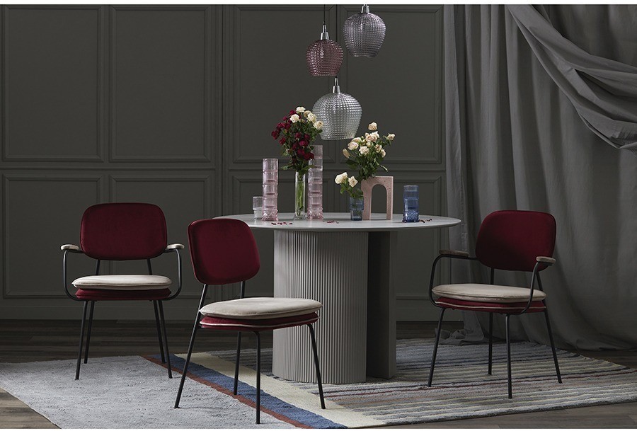 Стул pea, велюр, бордовый/бежевый (77068)