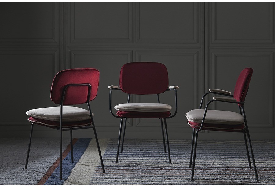 Стул pea, велюр, бордовый/бежевый (77068)