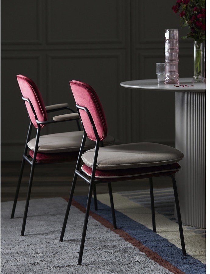 Стул pea, велюр, бордовый/бежевый (77068)