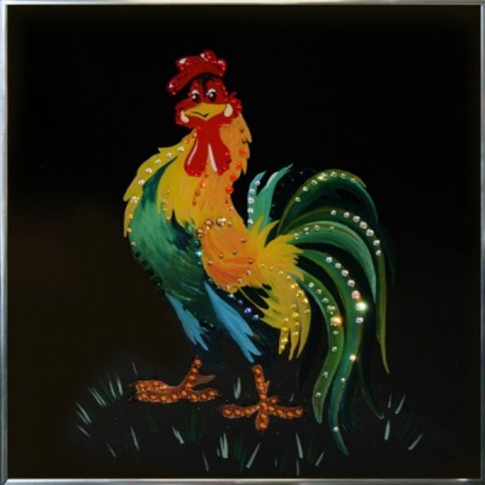 Картина Золотой петушок с кристаллами Swarovski (1875)