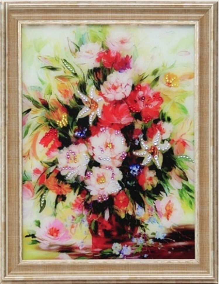 Картина Натюрморт Букет лета с кристаллами Swarovski (1626)