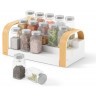 Полка для специй трехъярусная раздвижная bellwood, белая/натуральное дерево (76812)