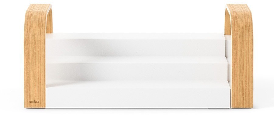 Полка для специй трехъярусная раздвижная bellwood, белая/натуральное дерево (76812)