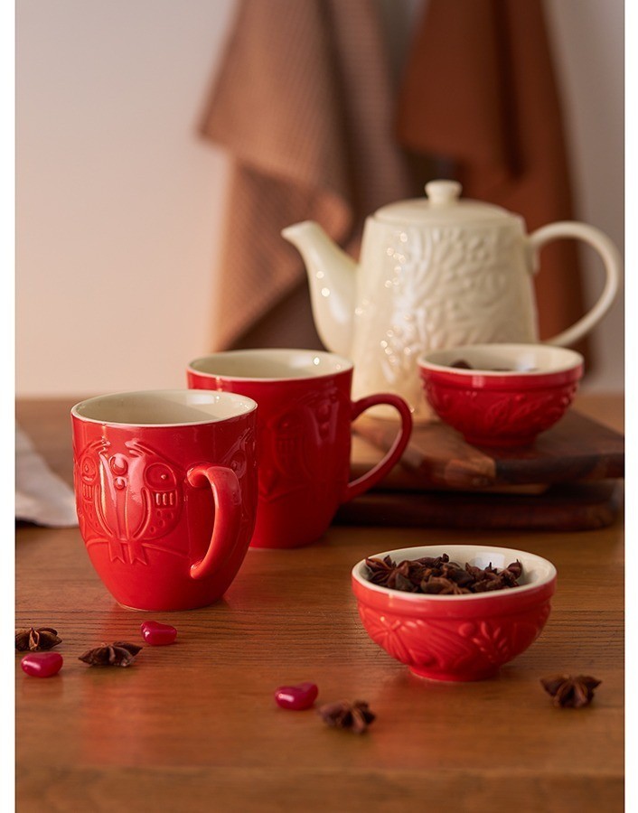 Набор пиал birds of paradise, 190 мл, красные, 2 шт. (76817)