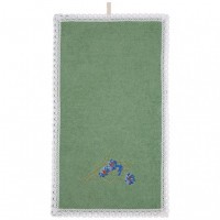 Набор полотенец из 2-х шт &quot;васильки&quot;,50х30см, махра зел+рогожка . 100% хлопок SANTALINO (850-453-93)