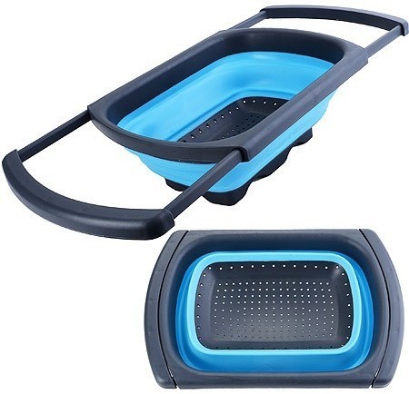 Дуршлаг с выдвиж. ручками, СИНИЙ.MB (31488-2)