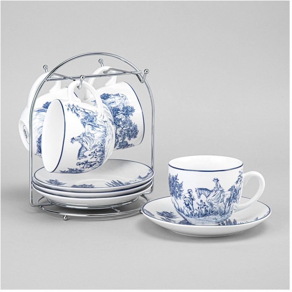 Чайный набор lefard "novel"  на металл. подставке на 4 пер. 8 пр. 220 мл (577-216)