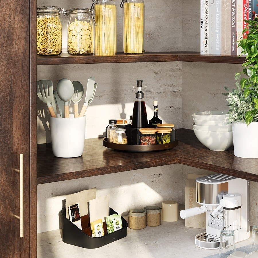 Органайзер для специй bellwood, черный/орех (78713)