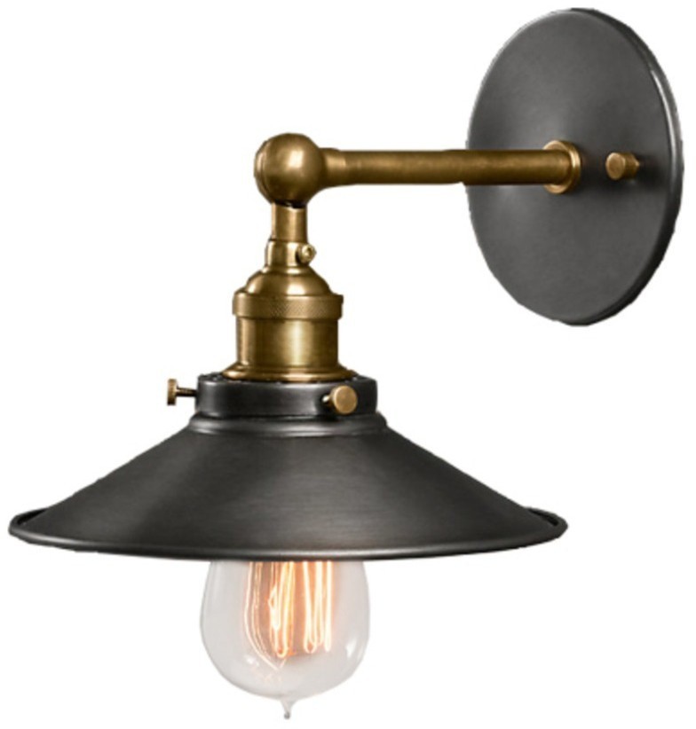 Бра Скон DTL9103, металл, brass/black, RESTORATION HARDWARE