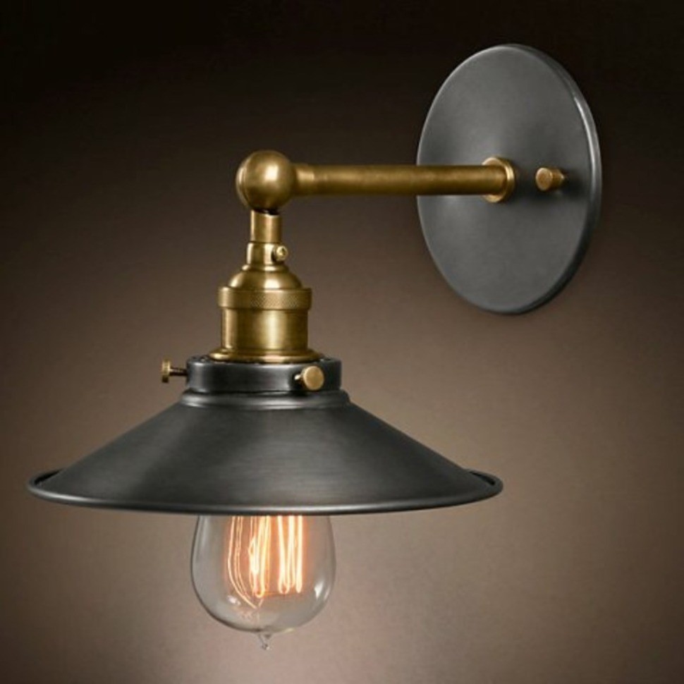 Бра Скон DTL9103, металл, brass/black, RESTORATION HARDWARE