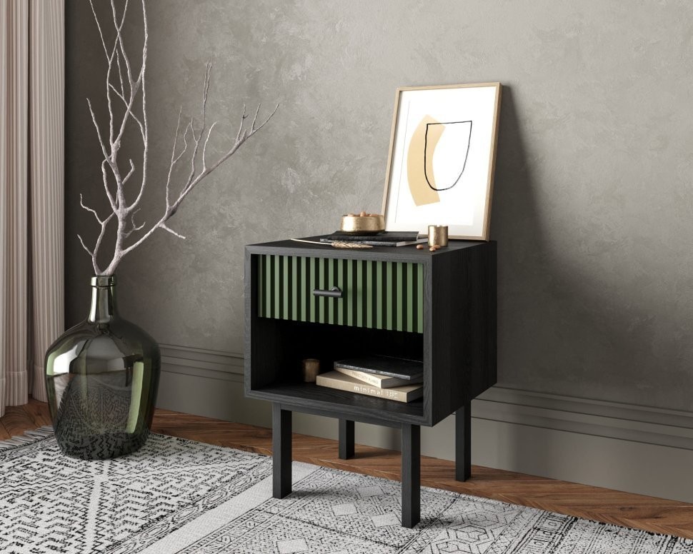 Тумбочка с верхним ящиком Emerson арт EM11/green/L-ET