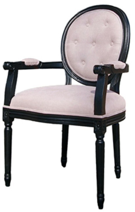 Полукресло Луи NSAC-3121/SJ101S-03, каркас дуб, обивка лен, Pink/Grey, ROOMERS FURNITURE