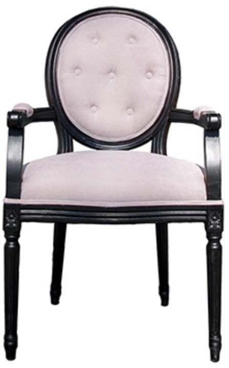 Полукресло Луи NSAC-3121/SJ101S-03, каркас дуб, обивка лен, Pink/Grey, ROOMERS FURNITURE