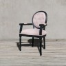 Полукресло Луи NSAC-3121/SJ101S-03, каркас дуб, обивка лен, Pink/Grey, ROOMERS FURNITURE