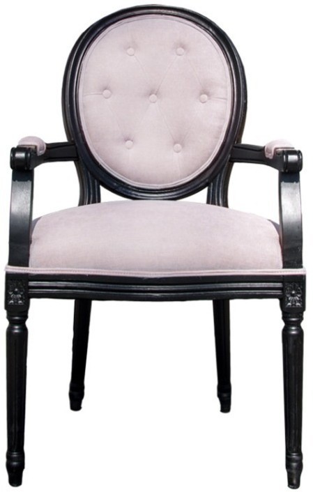 Полукресло Луи NSAC-3121/SJ101S-03, каркас дуб, обивка лен, Pink/Grey, ROOMERS FURNITURE