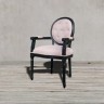 Полукресло Луи NSAC-3121/SJ101S-03, каркас дуб, обивка лен, Pink/Grey, ROOMERS FURNITURE