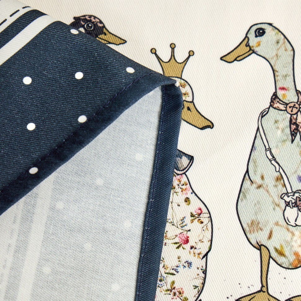 Скатерть овальная "family farm" 140х180см ,синий,100% хлопок,твил,с пропиткой Lefard (850-742-27)