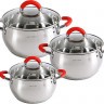 Набор кастрюль 3 шт из нержавеющей стали с крышками MAYER BOCH (30993)