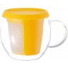 Кружка - чайник 22778, Стекло, пластик, Yellow, KINTO