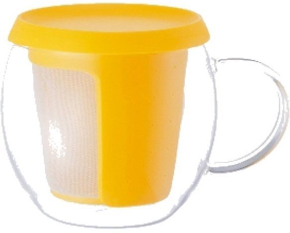 Кружка - чайник 22778, Стекло, пластик, Yellow, KINTO