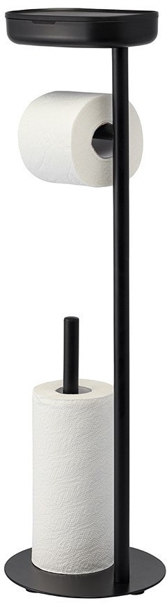 Держатель для туалетной бумаги с полочкой slim, черный (78861)