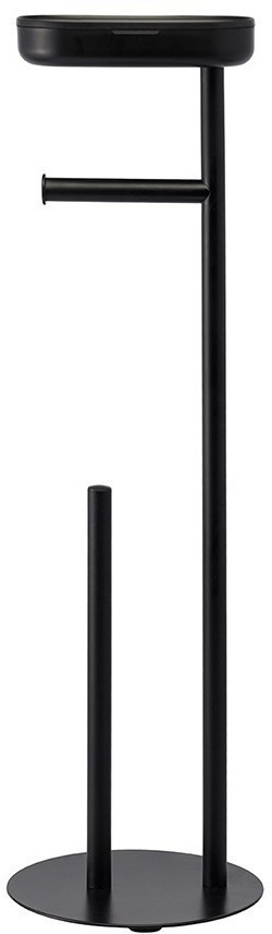 Держатель для туалетной бумаги с полочкой slim, черный (78861)