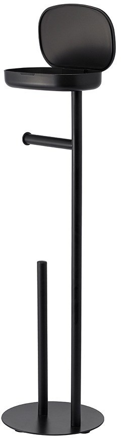 Держатель для туалетной бумаги с полочкой slim, черный (78861)