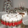 Скатерть круглая "морозко.снегири" 190см ,красный, 100% хлопок, твил, с пропиткой Lefard (850-745-22)