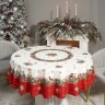 Скатерть круглая "морозко.снегири" 190см ,красный, 100% хлопок, твил, с пропиткой Lefard (850-745-22)