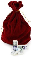 Домино с цветными точками в красном бархатном мешочке (12 точек) (31907)