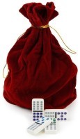 Домино с цветными точками в красном бархатном мешочке (12 точек) (31907)