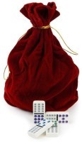 Домино с цветными точками в красном бархатном мешочке (12 точек) (31907)