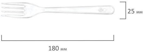 Вилки одноразовые Лайма Кристалл 180 мм 48 шт 602653 (3) (85759)