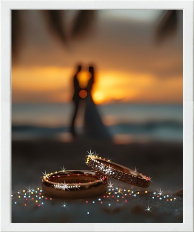 Картина Нежность под пламенем заката с кристаллами Swarovski (2427)