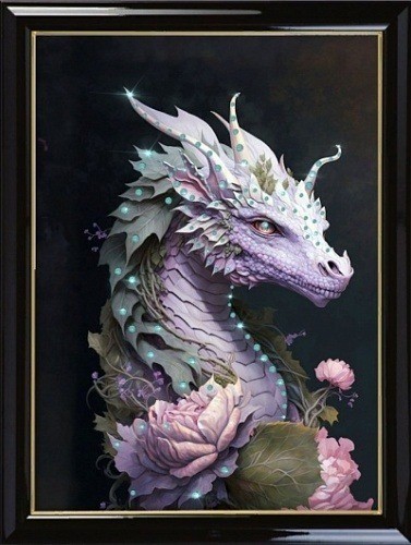Картина Дракон Тайна с кристаллами Swarovski (3029)