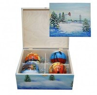 Новогодний набор на 4 шара Нефть с кристаллами Swarovski (нефть)