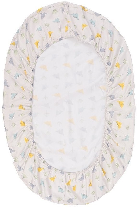 Простыня овальная на резинке из сатина с принтом dinosauria world из коллекции tiny world, 75х125х20 см (71611)