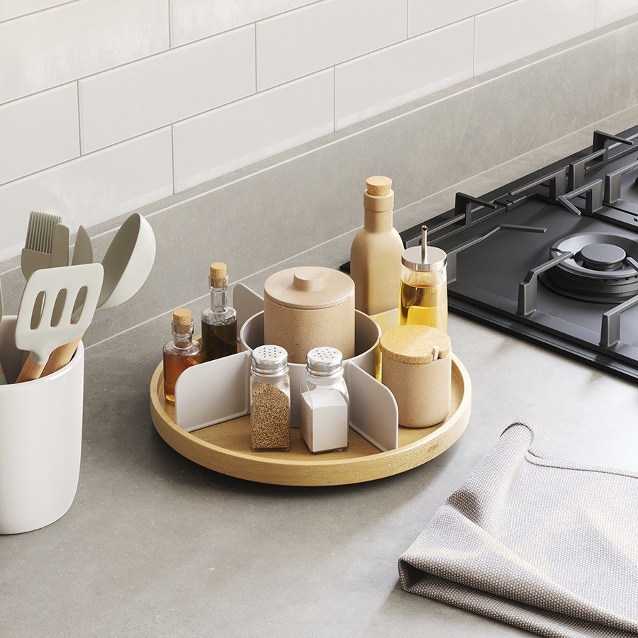 Органайзер для специй bellwood, белый/натуральное дерево (76810)