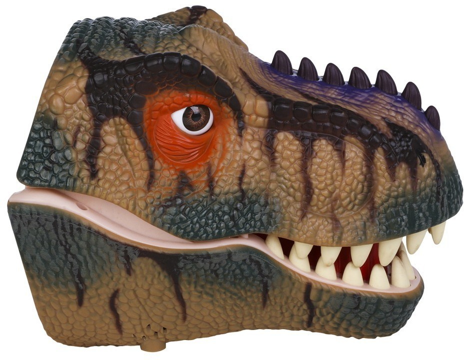 Тираннозавр (Тирекс) серии "Мир динозавров" - Игрушка на руку, генератор мыльных пузырей, коричневый (MM219-368)