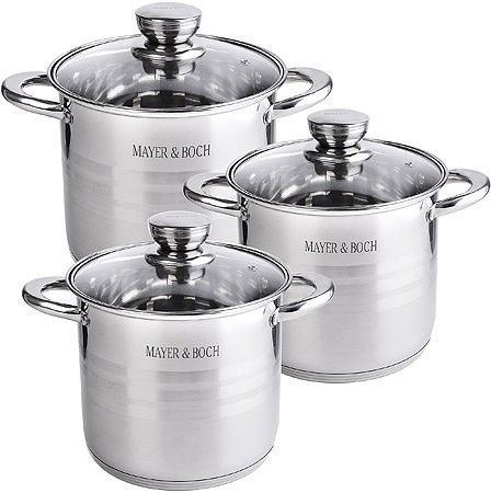 Набор посуды 6пр 5,7+7,2+9,0 л Mayer&Boch (30952)