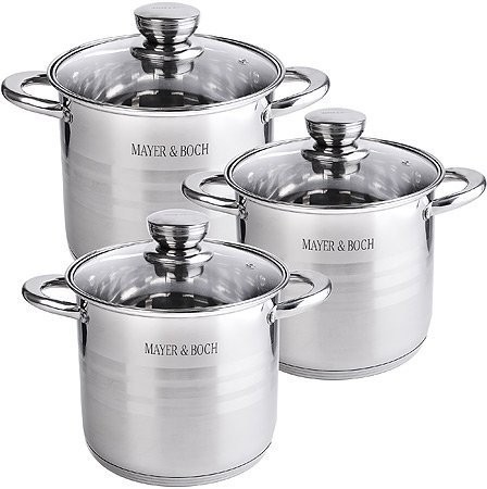 Набор посуды 6пр 5,7+7,2+9,0 л Mayer&Boch (30952)