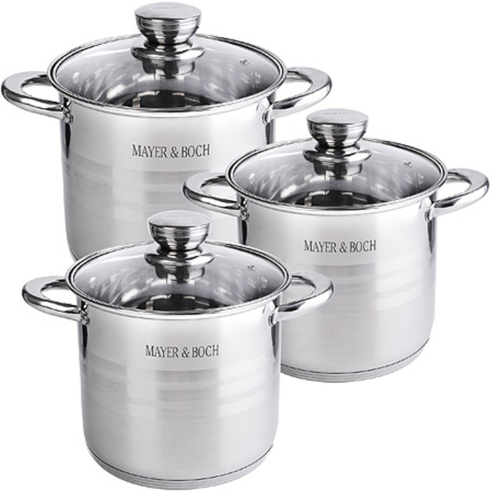 Набор посуды 6пр 5,7+7,2+9,0 л Mayer&Boch (30952)
