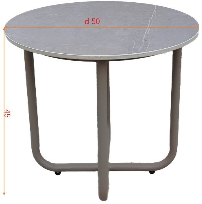 Стол кофейный "BAYLEY" уличный серый d50*45см (TT-00012376)