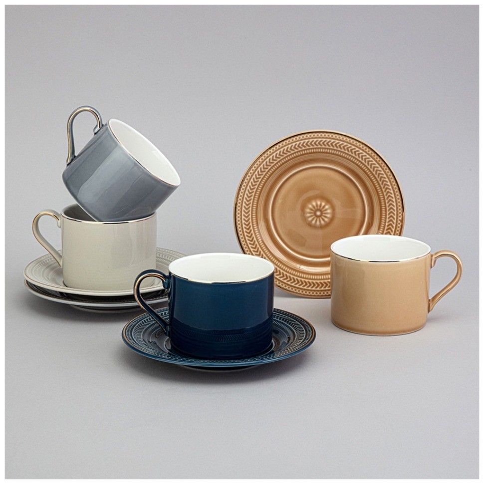 Чайный набор lefard "top style" на 4 пер. 8 пр. 250 мл микс цветов (42-546)